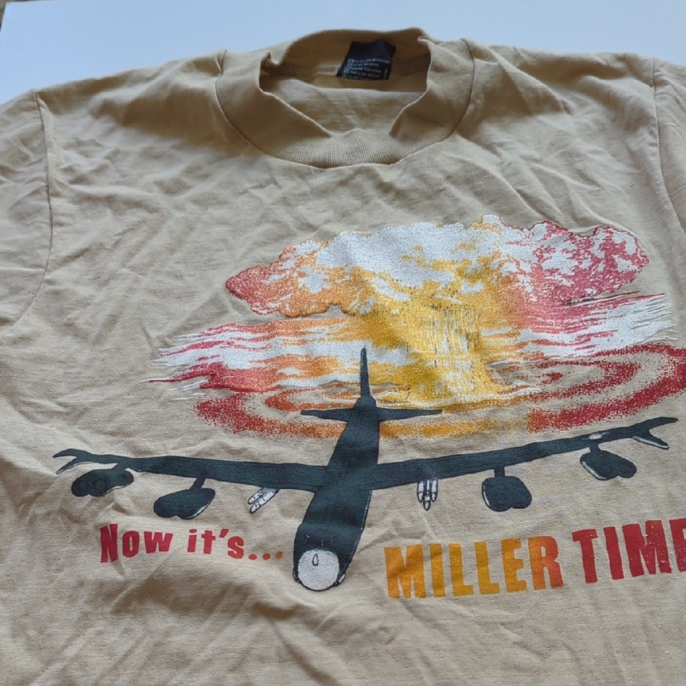 Vintage B52 It's Miller Time Beige Tee